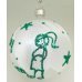Χριστουγεννιάτικη Χειροποίητη Γυάλινη Μπάλα "Baby Ιs Coming", Πράσινη (10cm)